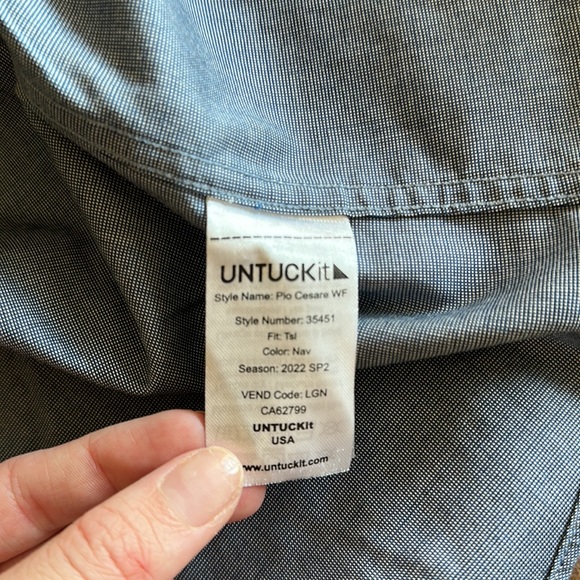 Men’s UNTUCKit Long Sleeve Shirt Tall Slim Wrinkle Free - Picture 7 of 7